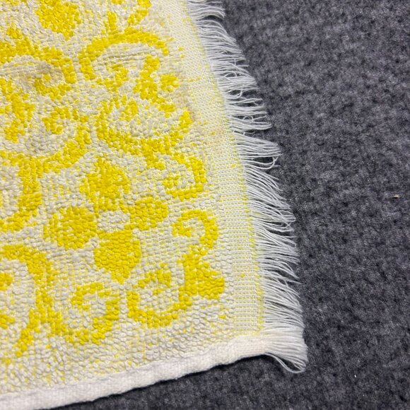 Vintage‎ 60s 70s Floral Hand Towel Sunny Yellow White Cotton - Picture 9 of 11